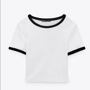 Round Neck Short Sleeve Zara Top NWT